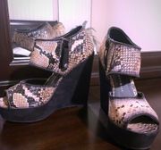 Fab Animal Print Platform Wedges