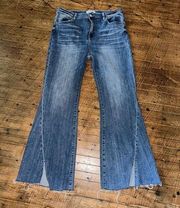 H.I.P. Risen distressed 1XL flared slit hem normcore jeans