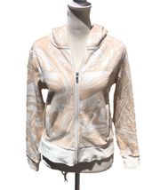 Cream/White Marble Full Zip-Up Hoodie Long Sleeve Sweater