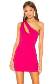 superdown Nava Asymmetrical Mini Dress in Hot Pink