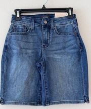 NYDJ Ella Side Seam Slits Jean Shorts Women's Size 0 Clean Affection Denim NWT