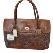 Beverly Hills Polo Club Brown Hand Bag Glossy