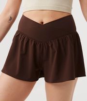 Real Me Crossover Flowy Brown Shorts