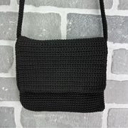 THE SAK black hand knit mini crossbody purse