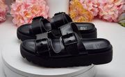 New MADDEN NYC Chunky Double Strap Sandals Black Sz 7