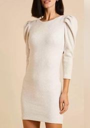 BERSHKA Women Ribbed Cream Bodycon dress