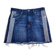 Hudson The Viper Denim RIP Love Selvedge Mini Skirt. Size 27.