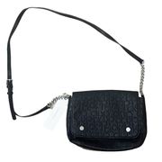 NWT Calvin Klein Susan Saffiano Leather CK Monogram Crossbody Bag Black