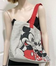 DISNEY Mickey & Minnie Mouse Kissing 2- Sided Canvas Tote Bag New (Old Stock)