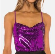 NBD Purple Sequin Bodysuit