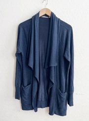 Athleta Studio Wrap Magnetic Draped Blue Cardigan