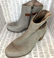 Dansko Hartley Bootie Gray Nubuck Leather Side Zip Boot EU 39 US 8.5