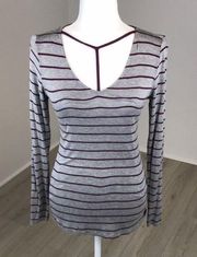 Glitz Striped Long Sleeve Top Size S