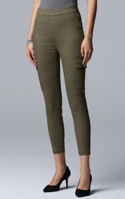 Simply Vera Wang Denim Cargo Skimmer Pants - Olive