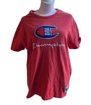 Champion  Women's Faded Red and Blue T-shirt, large