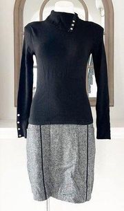 WHBM Turtleneck Sweater Dress w/Tweed Skirt