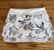 White Floral Skort