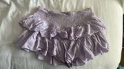 Light Purple Ruffle Mini Skirt