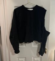 IRO Black Cropped Off Shoulder Sweater