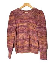 Room 34 Marled Pink Sweater Puff Sleeve