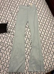 Rib-Knit Pants in Light Blue