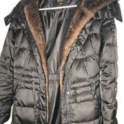 Laundry Quilted Down Coat with Faux Fur Hood Sz M