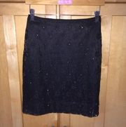 Petite Sophisticate Black Sparkle Mini Skirt