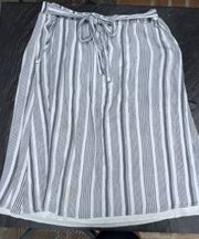 striped skirt with pockets