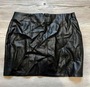 Black Faux Leather Skirt