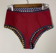 Kiini Maroon Woven High Waisted Bikini Bottom