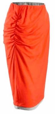 CABI Reversible Orange & Gray Ruched Side Tube Skirt ~ Women's Size MEDIUM