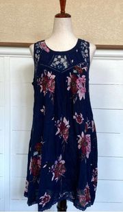 Patrons of Peace Lace Boho Floral Sleeveless Dress