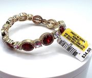 Charter Club Stone and Crystal Stretch Bracelet in Red NWT