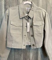 BCBG Denim jacket, Sand, Sz S, NWT