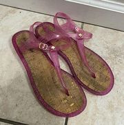 Kate Spade Pink Sparkly Jelly Thong Sandals Size 9 US