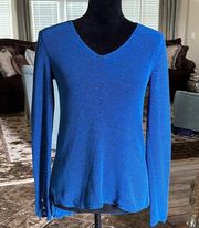 J McLAUGHLIN royal blue open knit sweater