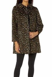 Max Studio Leopard Print Coat Sz S  NEW