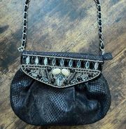 Chicos faux leather/suede embellished handbag.