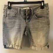 Low Rise Jean Shorts Juniors Size 5 Rolled hem Pocket Rivets