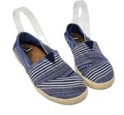 Toms  Avalon Blue Woven Slip-on Casual Shoes Flats Women's Size 8.5