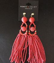 New Romeo & Juliet Beaded Balls & Gold 6" earrings