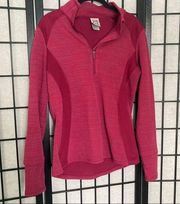 Avalanche Fleece Lined Outdoor Half Zip PulloverSweatshirt Jacket Pink Medium