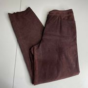 Peruvian Connection Suede Leathee Wide Leg Pants Maroon Purple Size 10