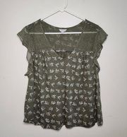 Women's Green Lucky Brand Top Sz Large