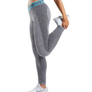 Gymshark  Womens Leggings Size Medium Flex Charcoal Marl Teal Athletic Seamless