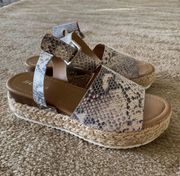 Snakeskin Platform Sandals