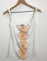 BCBGeneration Long Line Tank Top Orange Pink Tribal Graphic Medium