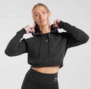 Gymshark  Women's Training Cropped Long Sleeve Hoodie Black Small