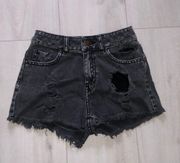 Distressed Mom Jean Shorts