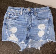 American Eagle  Shorts SZ 2 Next Level Stretch Hi Rise Shortie Distressed Summer